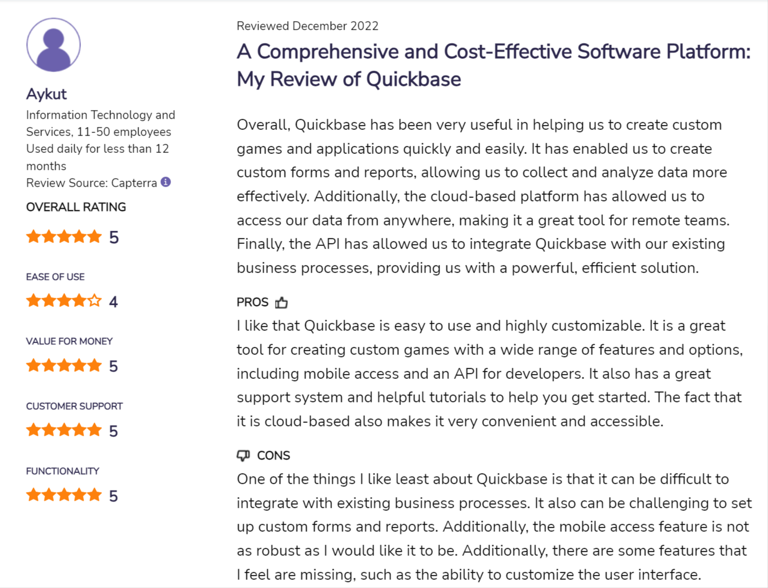 Quickbase review